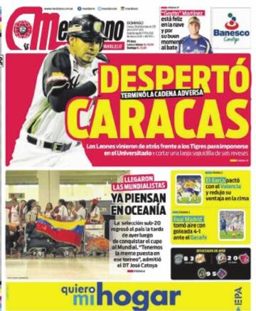 Portadas de la prensa mundial