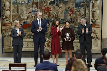 María Pérez García, deportista española que compite en atletismo, especialista en la disciplina de marcha, recibe el Premio Nacional del Deporte.