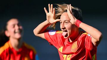 Alba Cerrato, del Sevilla, celebra un gol de la victoria ante Inglaterra.