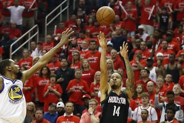 Gerald Green fue uno de los mejores jugadores de los Rockets en la primera mitad; 3 puntos, 4 rebotes y 1 tapa fue su aporte. 