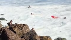 Vídeo: el huracán Narda envía a varios surfistas contra las piedras