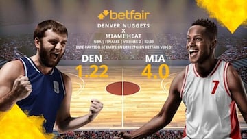 Denver Nuggets vs. Miami Heat: horario, TV, bajas, estadísticas y pronósticos del Partido 1