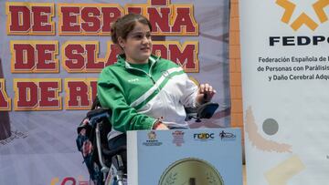 Virginia Lozano, en el Campeonato de España de slalom en silla de ruedas.