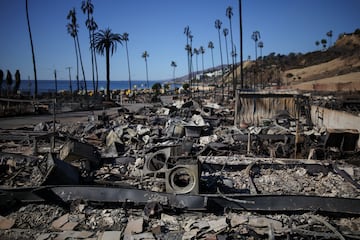 La zona de Pacific Palisades, devastada.