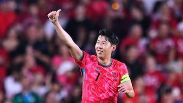 Heung Min Son celebrates his goal 1-1 of Korea Republic during the match Mexico National Team Mexico and Korea Republic National team as part International Friendly match at Geodis Park Coliseum, on September 09 2025, in Nashville, Tennessee, United States.