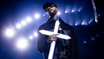 Anuel, durante el concierto en Madrid del 24 de noviembre.