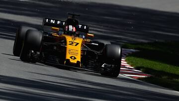 MONTREAL, QC - JUNE 10: Nico Hulkenberg of Germany driving the (27) Renault Sport Formula One Team Renault RS17 on track during qualifying for the Canadian Formula One Grand Prix at Circuit Gilles Villeneuve on June 10, 2017 in Montreal, Canada.   Clive Mason/Getty Images/AFP
 == FOR NEWSPAPERS, INTERNET, TELCOS &amp; TELEVISION USE ONLY ==