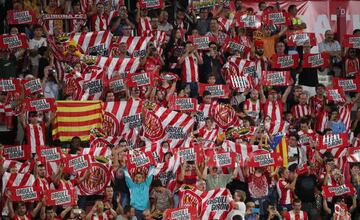 Montilivi, Girona, Spain - August 26, 2018 Girona fans during the match