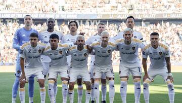 CARSON, CALIFORNIA - FEBRUARY 23: The Los Angeles Galaxy pose for a photo prior to an MLS match between LA Galaxy and San Diego FC at Dignity Health Sports Park on February 23, 2025 in Carson, California. Harry How/Getty Images/AFP (Photo by Harry How / GETTY IMAGES NORTH AMERICA / Getty Images via AFP)