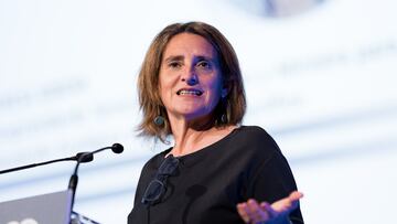 La vicepresidenta tercera y ministra para la Transici¨®n Ecol¨®gica y el Reto Demogr¨¢fico y candidata del PSOE a las elecciones europeas, Teresa Ribera, interviene en la conferencia 'Transformar empresas. Mejorar el mundo', en el C¨ªrculo de Bellas Artes, a 28 de mayo de 2024, en Madrid (Espa?a). La conferencia est¨¢ organizada por el Pacto Mundial de la ONU Espa?a.
28 MAYO 2024;TERESA RIBERA;MADRID;TRANSFORMACI?N;EMPRESAS
Diego Radam¨¦s / Europa Press
28/05/2024