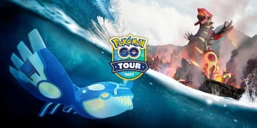 Arte oficial de Groudon y Kyogre Primigenios en Pok&eacute;mon GO