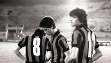 JOVEN. Ancelotti jugó su único partido con el Inter ante el Hertha.