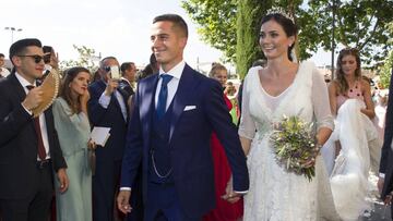 Lucas Vázquez y Macarena Rodríguez en el día de su boda