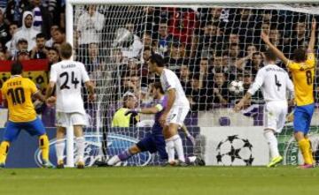 Partido de la Champions League, grupo B. Real Madrid-Juventus. 1-1. Llorente marca el gol del empate.