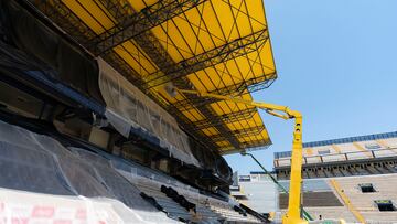 Obras en el Estadio de La Cerámica.