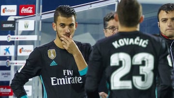 Ceballos, antes de salir a jugar en Leganés.