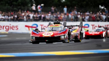 50 FUOCO Antonio (ita), NIELSEN Nicklas (den), MOLINA Miguel (esp), Ferrari AF Corse, Ferrari 499P, #50, Hypercar, action during the 24 Hours of Le Mans 2025, 4th round of the 2025 FIA World Endurance Championship, on June 14, 2025 on the Circuit des 24 Heures du Mans in Le Mans, - Photo Fabrizio Boldoni / DPPI