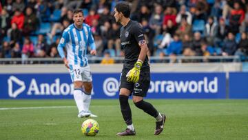 Nicolas Ratti of FC Andorra  in action during the LaLiga Smartbank match between FC Andorra v Malaga CF at Estadi Nacional in Andorra La Vella, Andorra, on April 2, 2023. (Photo by Martin Silva Cosentino/NurPhoto via Getty Images)