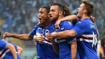 Luis Fernando Muriel en la celebración de su gol ante el Genoa