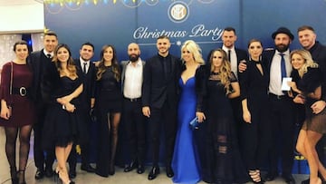 Cena de Navidad del Inter con Wanda Nara a la cabeza. Foto: Instagram