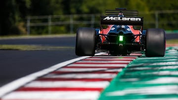 Uno de los coches de McLaren Honda en Hungría.