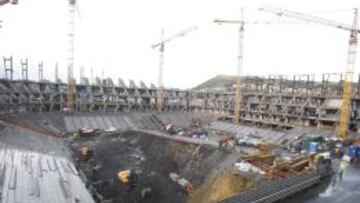 BUEN RITMO. Los trabajos de construcción de San Mamés Barria se mantienen en plazos.