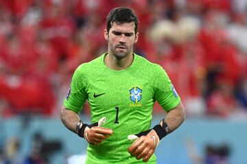 Doha (Qatar), 28/11/2022.- Goalkeeper Alisson of Brazil during the FIFA World Cup 2022 group G soccer match between Brazil and Switzerland at Stadium 947 in Doha, Qatar, 28 November 2022. (Mundial de Fútbol, Brasil, Suiza, Catar) EFE/EPA/Neil Hall
