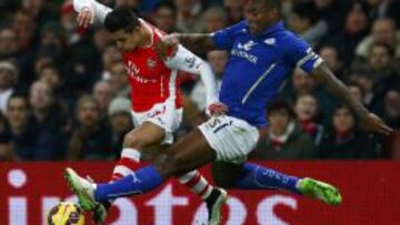 Alexis Sánchez durante el duelo ante el Leicester.