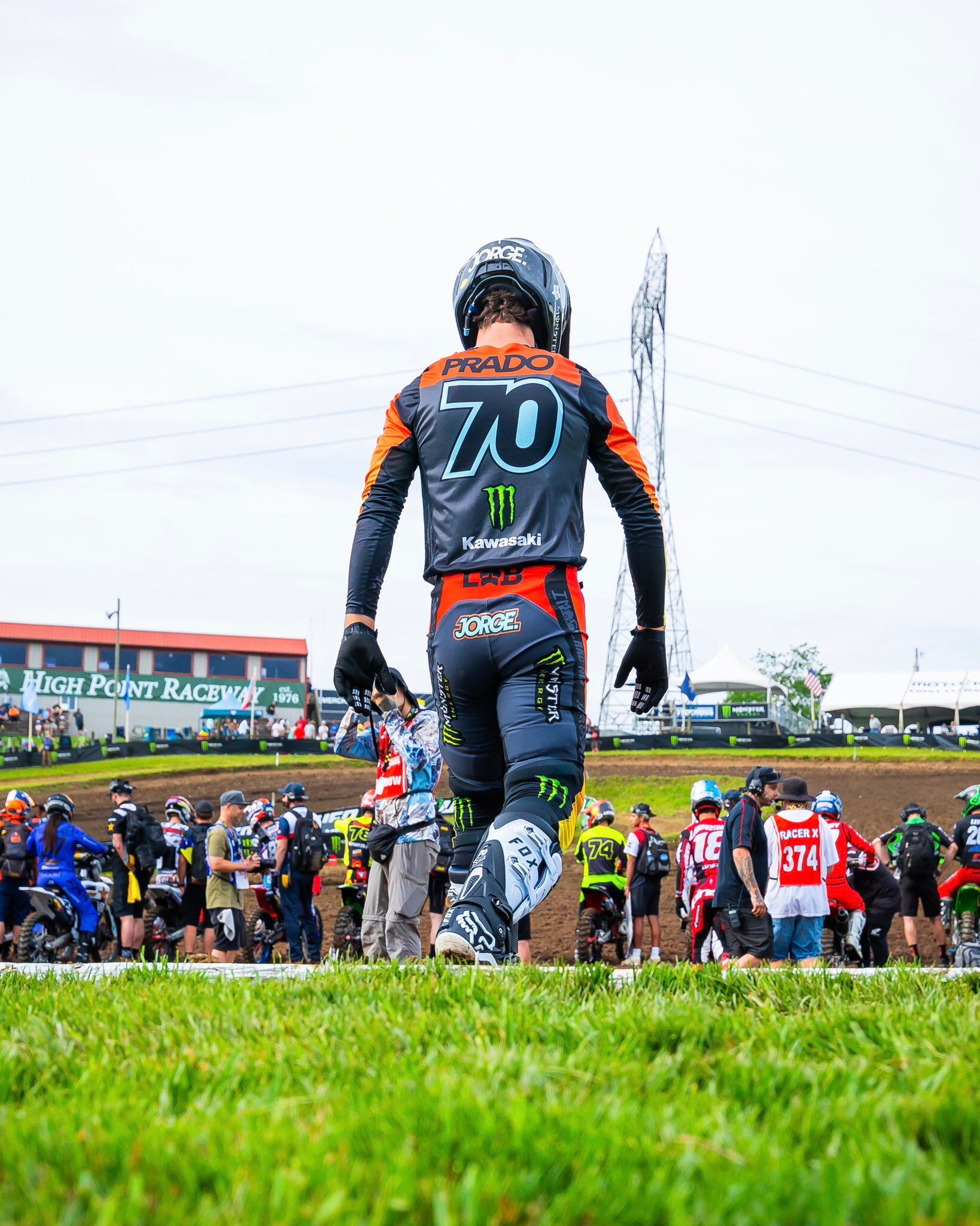 Jorge Prado, como piloto de Kawasaki en Estados Unidos.
