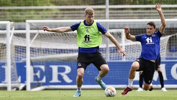 Sorloth, en el entrenamiento de la Real