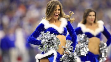 INDIANAPOLIS, INDIANA - DECEMBER 23: Indianapolis Colts cheerleader perform during the game against the New York Giants at Lucas Oil Stadium on December 23, 2018 in Indianapolis, Indiana.   Andy Lyons/Getty Images/AFP
 == FOR NEWSPAPERS, INTERNET, TELCOS &amp; TELEVISION USE ONLY ==