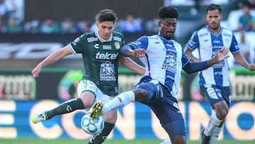 during the 6th round match between Leon and Pachuca as part of the Liga BBVA MX, Torneo Apertura 2025 at Nou Camp Stadium, on August 23, 2025 in Leon, Guanajuato, Mexico.