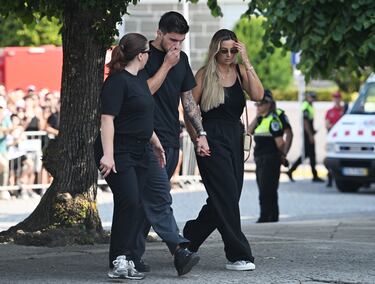 Rúben Neves llega al funeral de Diogo Jota y su hermano André Silva en la Igreja Matriz de Gondomar el 5 de julio de 2025 en Gondomar, Portugal.