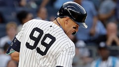 The New York Yankees outfielder was forced off the field in the fourth inning after being hit on the hand by a fastball.