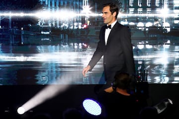 Roger Federer del equipo de Europa.