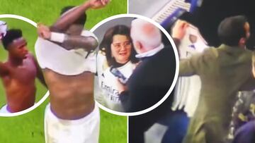 Vinicius threw his shirt at a young fan at halftime, but a man took it before she could and then flaunted it in her face. Real Madrid promised her another.
