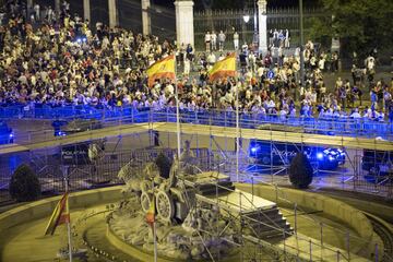 Los aficionados del Real Madrid celebraron título en La Cibeles.