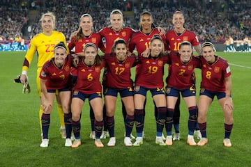 El once inicial de la selección española. 