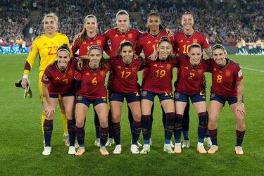 El once inicial de la selección española. 