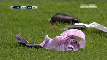 Fajos de billetes de 500&euro; en el Anderlecht-Bayern.