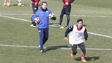 Baraja, en un entrenamiento.