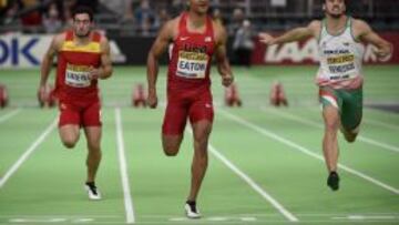 Jorge Ure&ntilde;a (izquierda), al lado del norteamericano Ashton Eaton. 