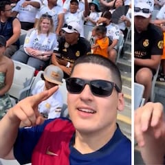 Se pone en la grada del Madrid a hacerse un selfie con la camiseta del Barça: el desenlace es sobrecogedor