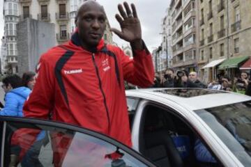 Lamar Odom, a su llegada a Vitoria.