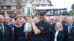 SPRINGFIELD, NJ - JULY 31: PGA Champion, Jimmy Walker with the Wanamaker Trophy during the 98th PGA Championship held at the Baltusrol Golf Club on July 31, 2016 in Springfield, New Jersey. (Photo by Montana Pritchard/The PGA of America via Getty Images)