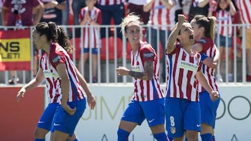 Las jugadoras del Atlético celebran un gol.