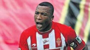 <b>HOMBRE GOL . </b>Edwin Congo ha marcado 10 goles con el Sporting en la Liga de Segunda.