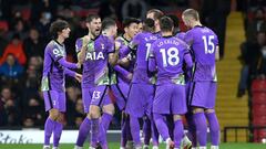 Jugadores del Tottenham durante un partido.