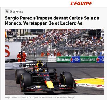 Así reaccionó la prensa internacional a la victoria de Sergio Pérez en el GP de Mónaco