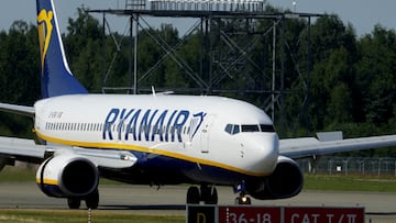 FILE PHOTO: FILE PHOTO: Ryanair aircraft Boeing 737-8AS lands at Riga International Airport, Latvia July 21, 2022. REUTERS/Ints Kalnins/File Photo/File Photo